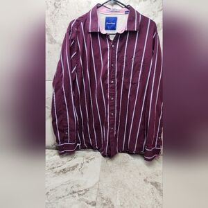 Tommy Bahama men's regular fit long-sleeve button-up shirt in a maroon color Xl
